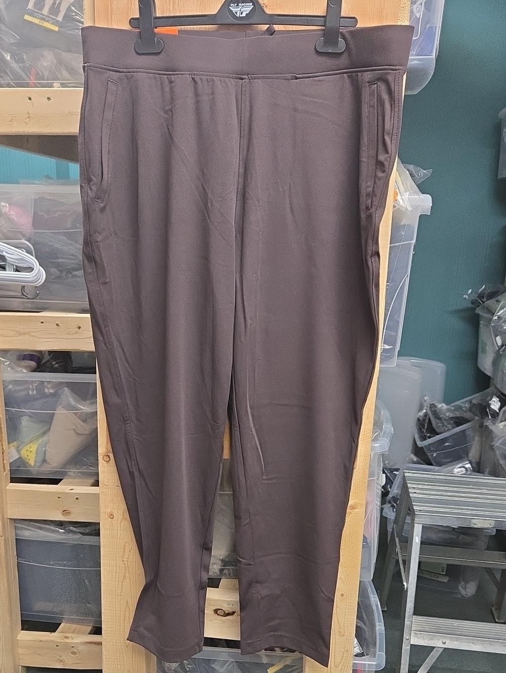 Reflex Size XXL Chocolate Brown High Rise Ankle Performance Knit Pant